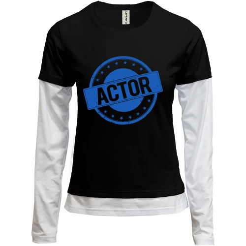Жіночий лонгслів Комбі для актора з печаткою "ACTOR"