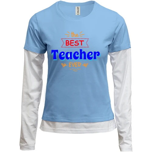 Женский лонгслив Комби the best teacher ever