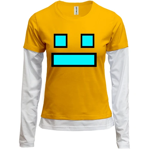 Женский лонгслив Комби «Geometry Dash Smile»