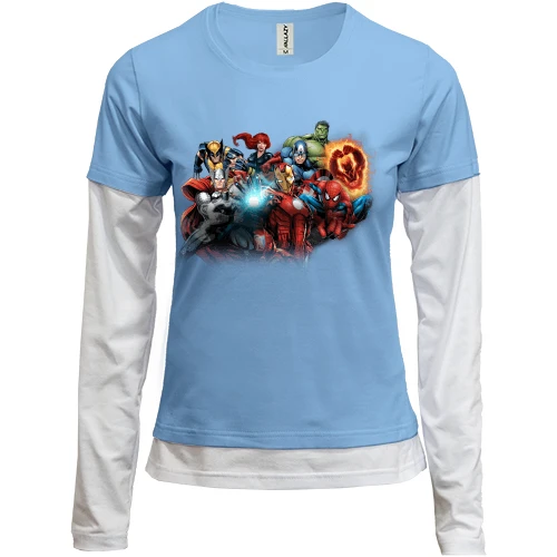 Женский лонгслив Комби marvel heroes