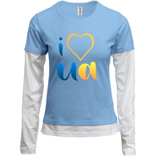 Женский лонгслив Комби I love UA