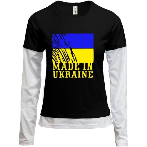 Женский лонгслив Комби Made in Ukraine (с флагом)