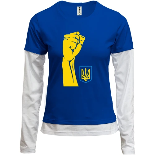 Женский лонгслив Комби Украинская сила