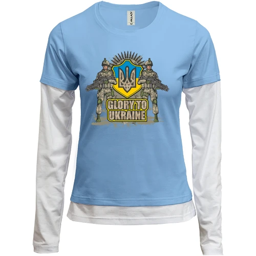 Женский лонгслив Комби Glory to Ukraine (солдаты)