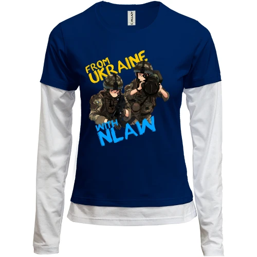 Женский лонгслив Комби From Ukraine With NLAW с аниме-бойцами