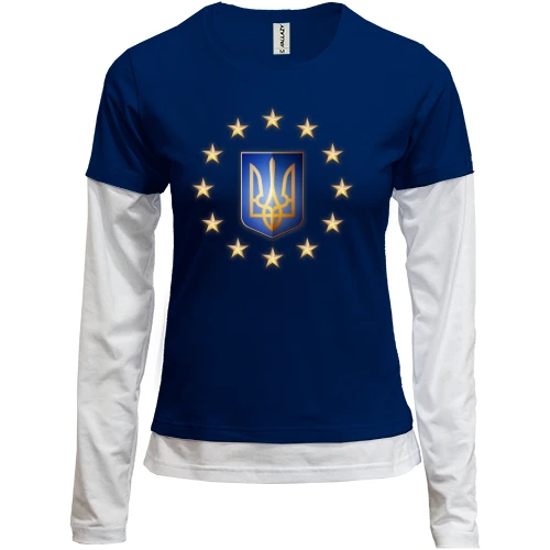 Женский лонгслив Комби Украина это Европа