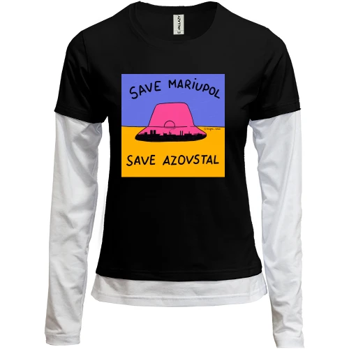 Женский лонгслив Комби Save Mariupol - Save Azovstal