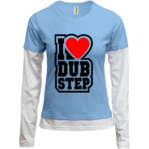 Женский лонгслив Комби, синий, I love dub step