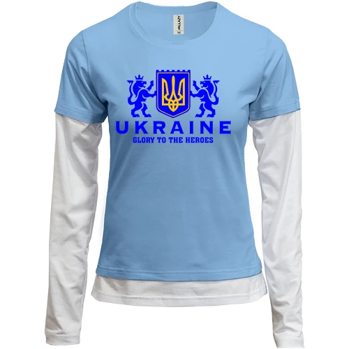 Женский лонгслив Комби Ukraine - Glory to Heroes