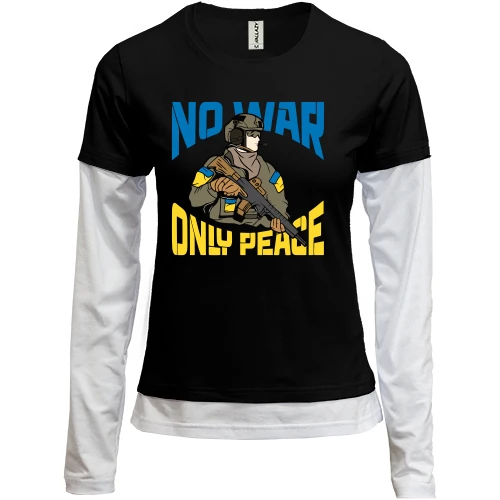 Женский лонгслив Комби No war - only peace