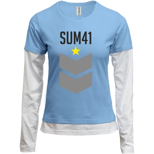Женский лонгслив Комби, синий, Sum41