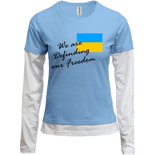 Женский лонгслив Комби We are definding of freedom