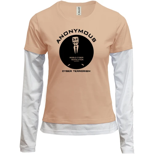 Жіночий лонгслів Комбі Anonymous World Cyber Revolution