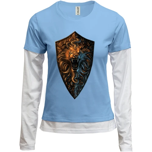 Женский лонгслив Комби, синий, Dark Souls (щит)