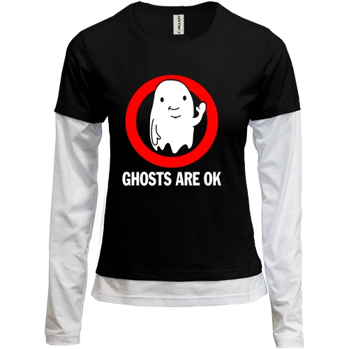 Женский лонгслив Комби ghosts are ok
