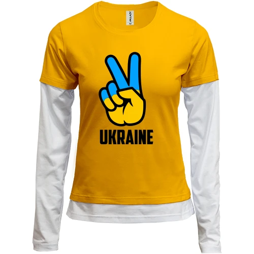 Женский лонгслив Комби Ukraine peace
