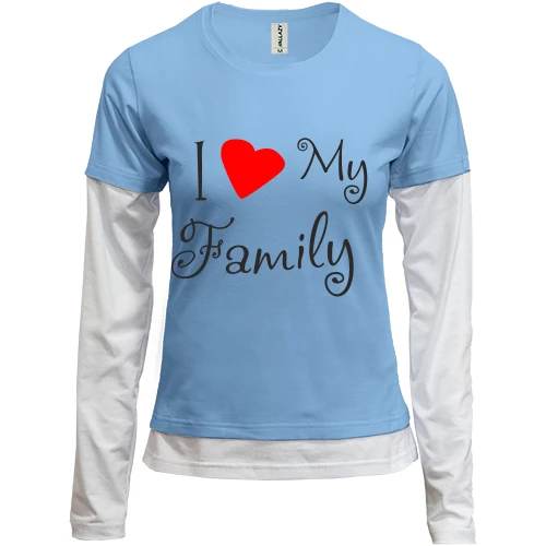 Женский лонгслив Комби I Love My Family