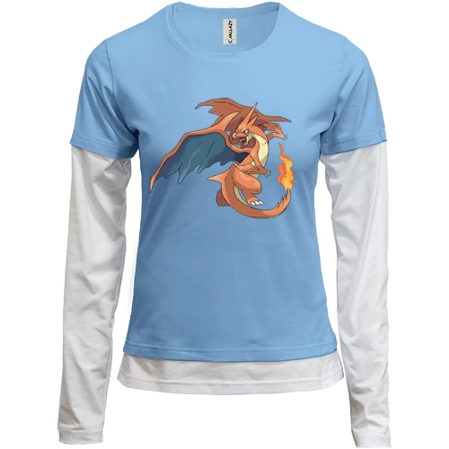 Женский лонгслив Комби с покемоном Чаризард (Charizard)