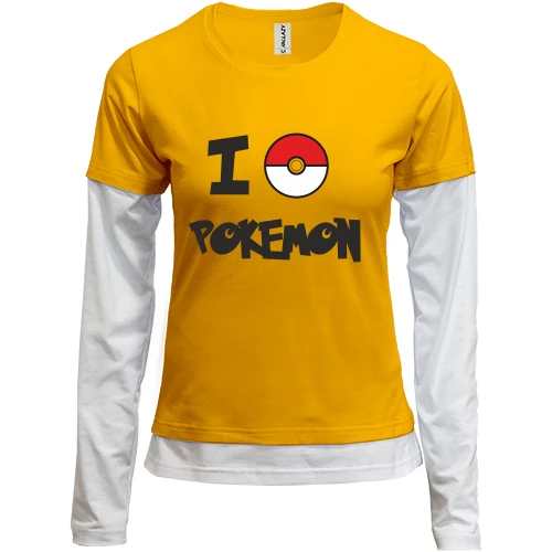 Женский лонгслив Комби I love Pokemon