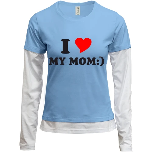 Женский лонгслив Комби I love my mom