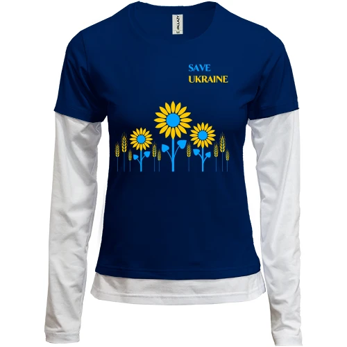 Женский лонгслив Комби Save Ukraine