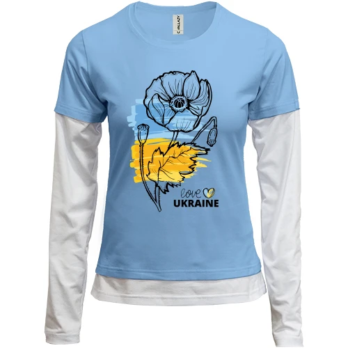 Женский лонгслив Комби Love Ukraine (Цветок)