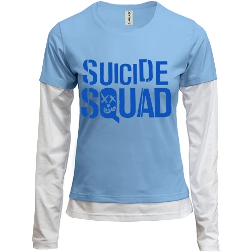 Жіночий лонгслів Комбі, синій, Suicide Squad (Загін самогубців)