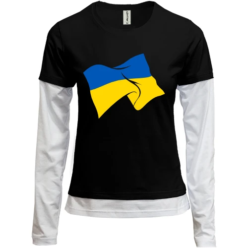 Женский лонгслив Комби Украинское знамя