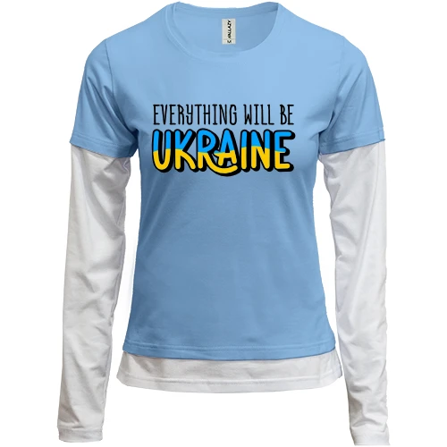 Женский лонгслив Комби Everything Will Be Ukraine