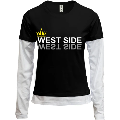 Женский лонгслив Комби, черный, West Side
