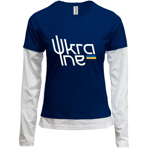 Женский лонгслив Комби с емблемой Ukraine (Украина)