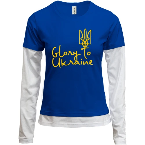 Женский лонгслив Комби Glory to Ukraine (арт_1)