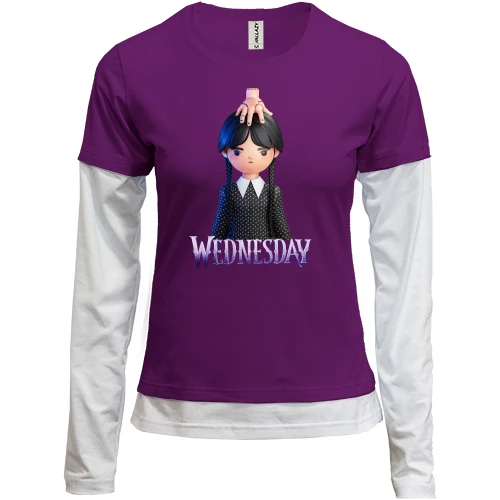 Женский лонгслив Комби Wednesday and Thing