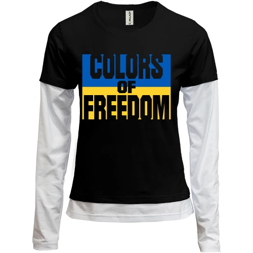 Женский лонгслив Комби с принтом COLORS OF FREEDOM