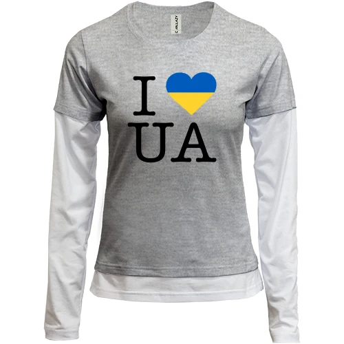 Женский лонгслив Комби "I ♥ UA"