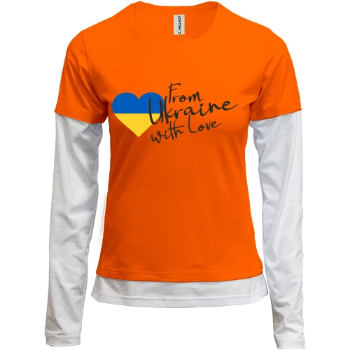 Женский лонгслив Комби "From Ukraine with Love"