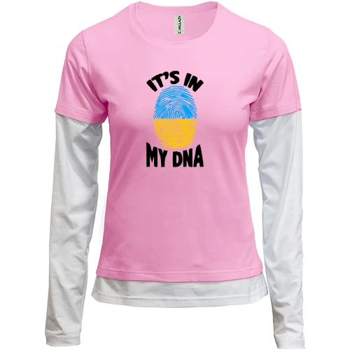 Женский лонгслив Комби с принтом "it's in my DNA"