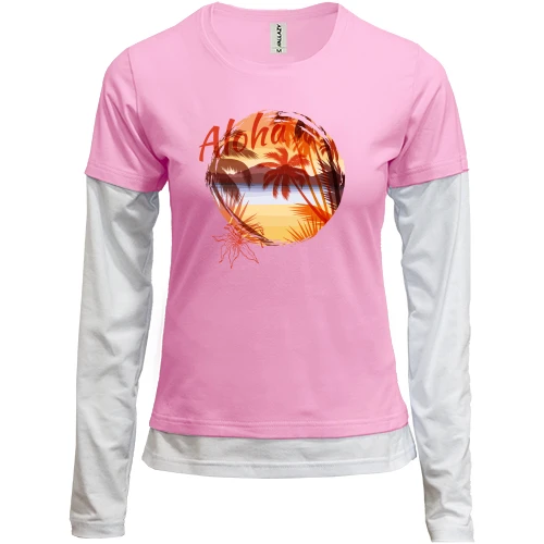 Женский лонгслив Комби "Aloha from Havaii"