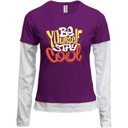Женский лонгслив Комби "Be yourself stay cool"