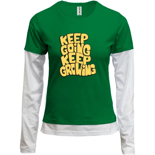 Женский лонгслив Комби "Keep going keep Growing"