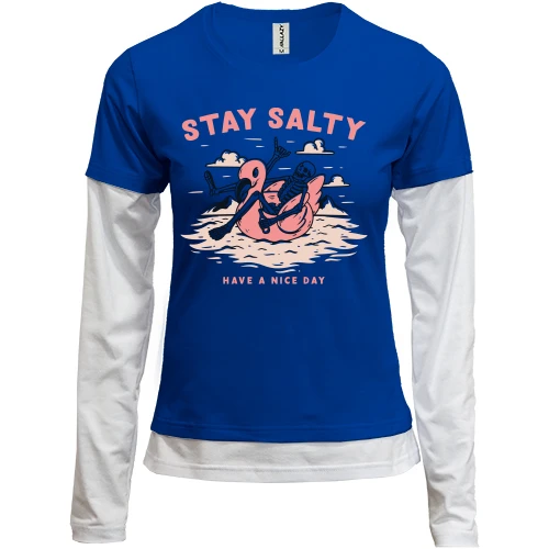 Женский лонгслив Комби "Stay salty"