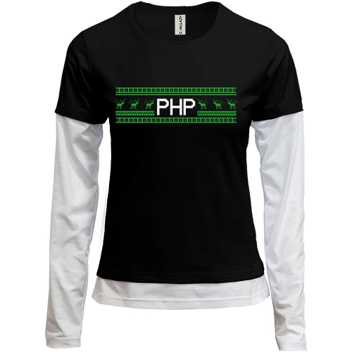 Жіночий лонгслів Комбі "PHP та олені"