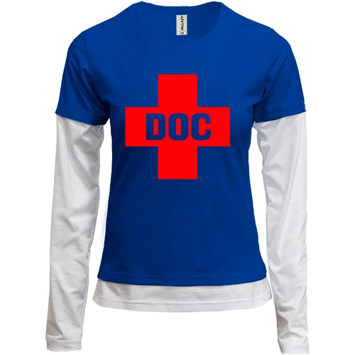 Жіночий лонгслів Комбі з червоним хрестом "DOC"