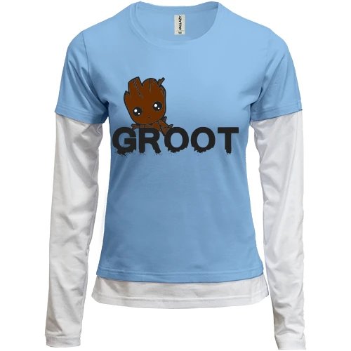 Женский лонгслив Комби "Groot" (Вартові Галактики)