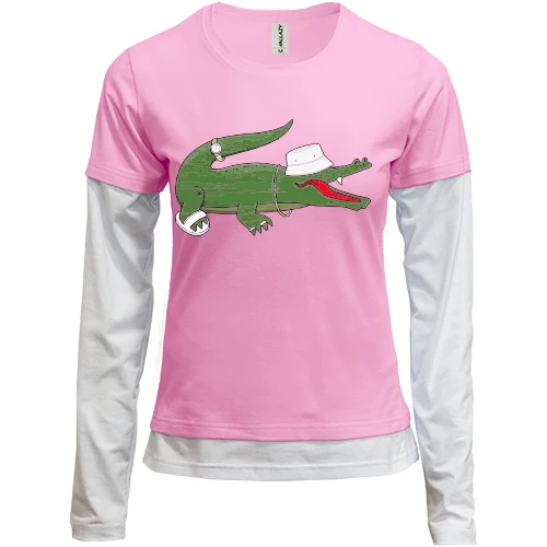 Женский лонгслив Комби "Стильный Lacoste"