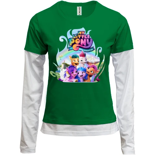 Женский лонгслив Комби с героями мультфильма "My little pony"