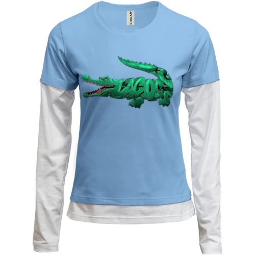 Жіночий лонгслів Комбі з крокодилом "Lacoste"