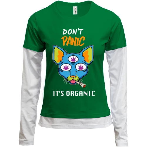 Жіночий лонгслів Комбі "Don`t panic it`s organic"