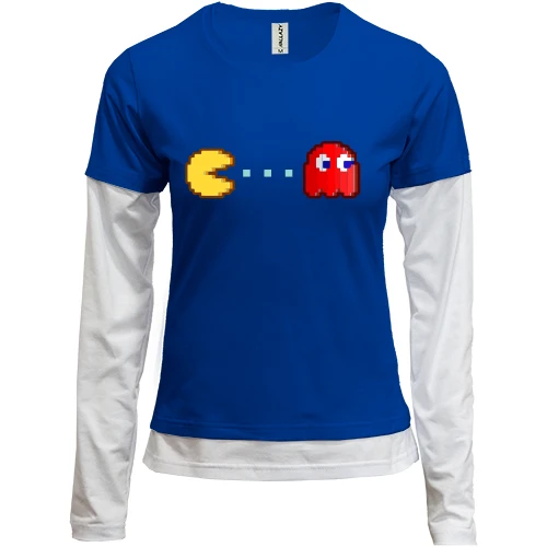 Женский лонгслив Комби "Pacman vs ghost"