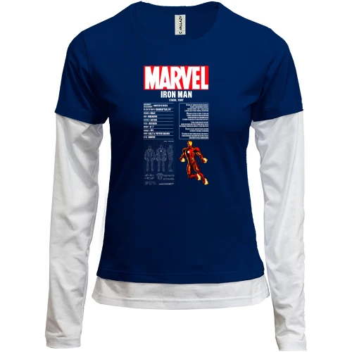 Жіночий лонгслів Комбі, синій, "Marvel - Iron MAN"